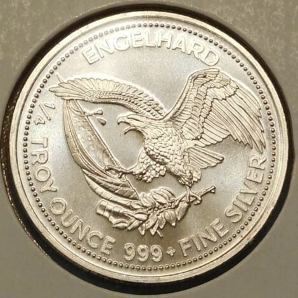 1985 The American Prospector Engelhard 1/4 Troy Ounce .999 Fine Silver - Picture 2 of 7